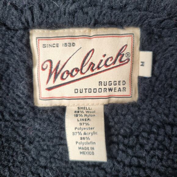 Woolrich Sherpa Fleece Lined Wool Blend Plaid Vintage Jacket Men’s Medium - Picture 6 of 6